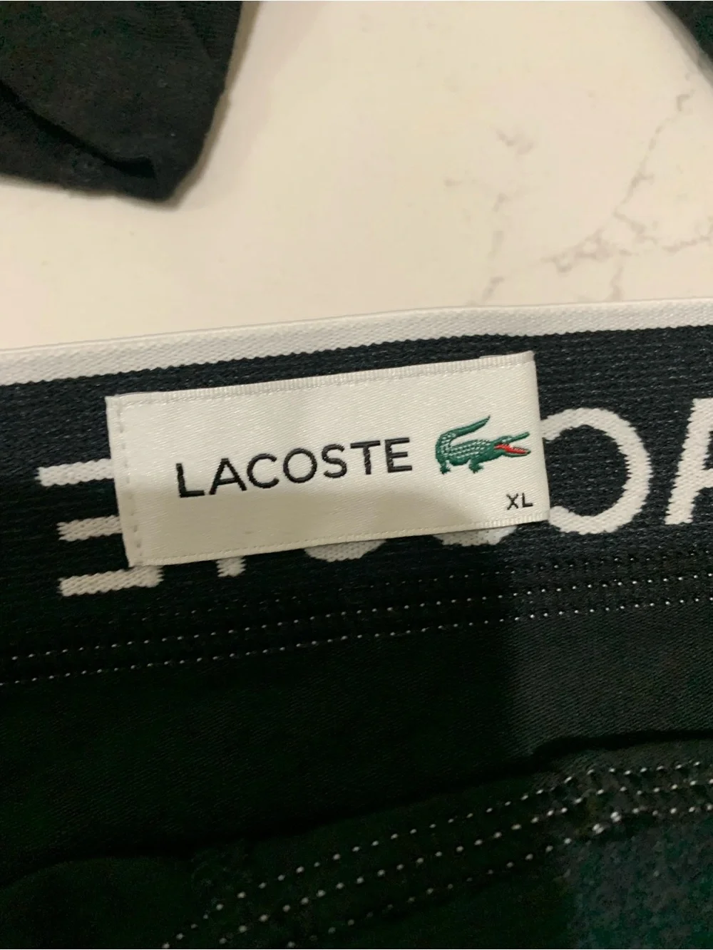 NWT Lacoste Men's Black Cotton Boxer Briefs - 2 lot Size XL